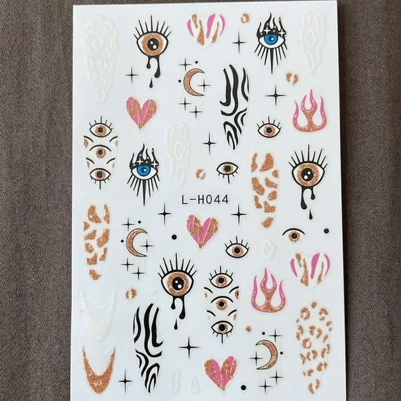 Brand New 5 Pack Nail Art Stickers - Evil Eye, Mushrooms etc. - Picture 4 of 6